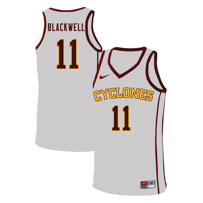 Men #11 Dudley Blackwell Iowa State Cyclones College Basketball Jerseys Sale-White